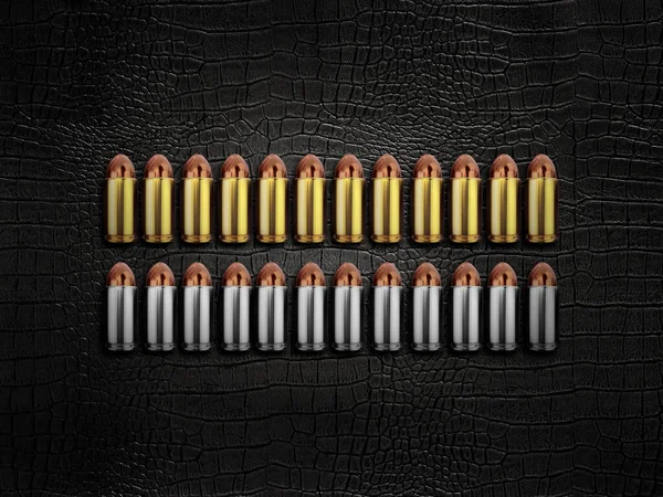 Bullets Black Leather Background — Foto de Stock