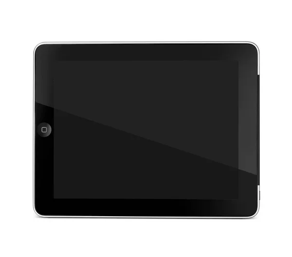 Fekete Tabletta Izolált Fehér Háttér — Stock Fotó