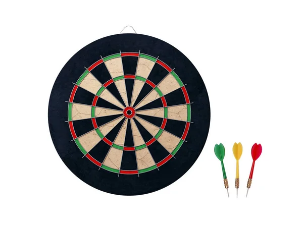 Darts Dartboard White Background Top View — Stock Photo, Image