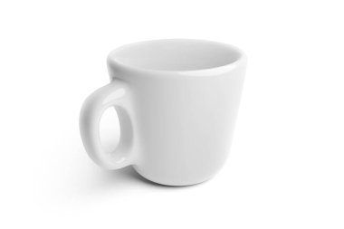 Beyaz arka planda boş kahve fincanı. 3d hazırlayıcı