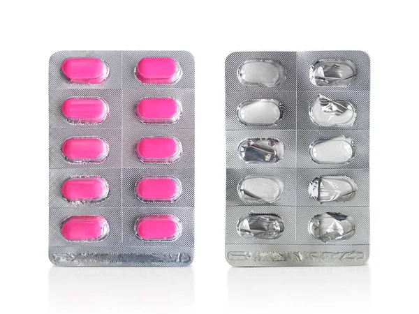 Tablettákat Használt Tablettákat Tartalmazó Csomag Gyógyszerészet Orvostudomány Fogalma — Stock Fotó