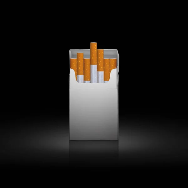 Cigaretový Balíček Černém Pozadí — Stock fotografie