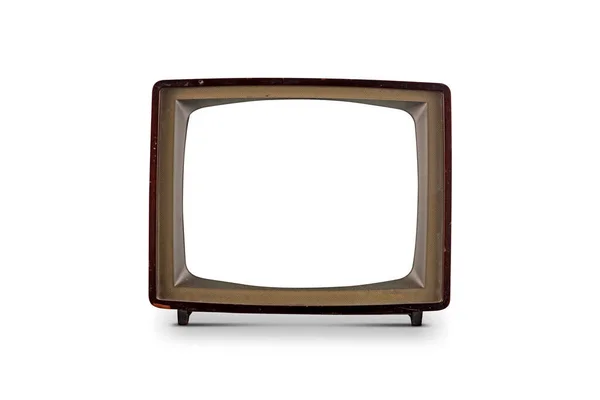 Alter Fernseher Auf Weißem Hintergrund Isoliert — Stockfoto