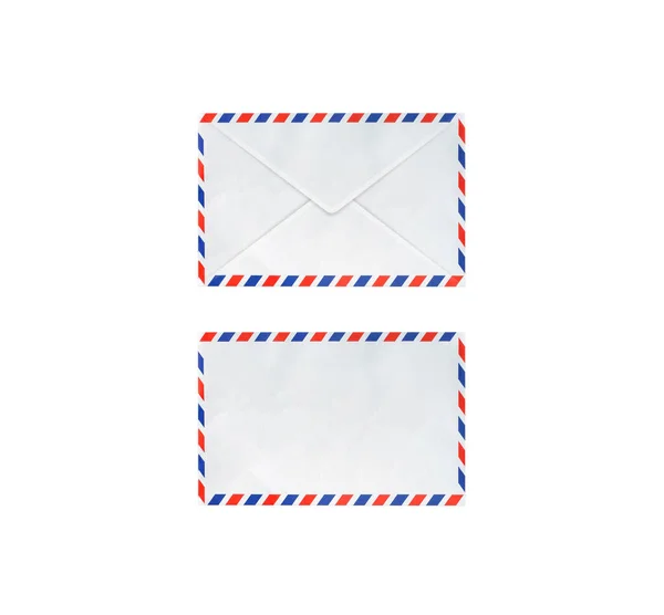 Enveloppes Courrier Sur Fond Blanc — Photo