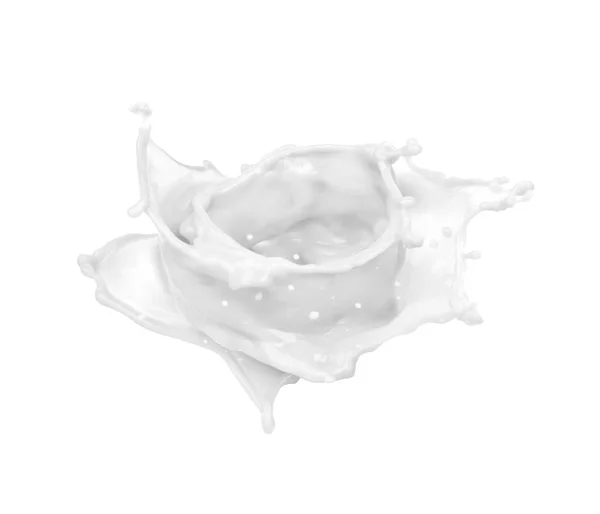 Isolated Milk Drops Splashes White Background — Stock Photo, Image