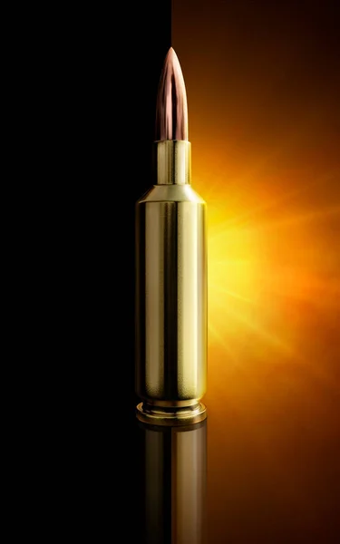 Bullets Black Background Smoke Yellow Orange Red White Colored Back — Stockfoto