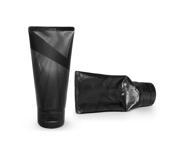 Black Tube Blank Product Packaging Design Advertising Skin Care Health — Stok fotoğraf