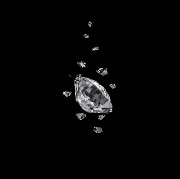 Rendering Diamante Scintillante Rotto — Foto Stock