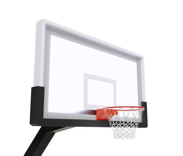 用空篮和透明篮板渲染篮球篮 篮球器材 街头运动 运动和游戏 — 图库照片