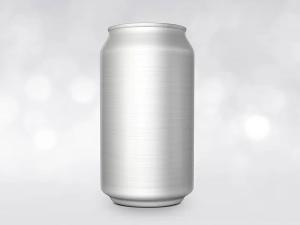 Aluminum Can Isolated Shining Bokeh Background — 스톡 사진