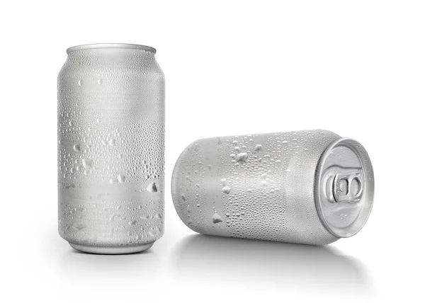 Unbranded Freezing Cold Aluminum Tin Can Cold Vapor Isolated Dark — Stock fotografie