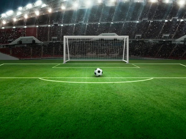 Ball Green Field Soccer Stadium Ready Game Penalty — Stockfoto