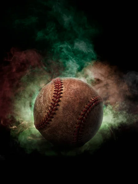 Baseball Pozadí Barevného Kouře — Stock fotografie