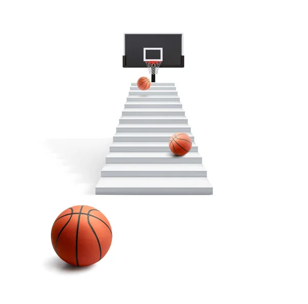 Basketball Balls Sports Games Vision Concept Successful Render — Stockfoto