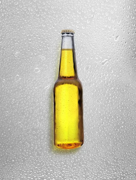 Beer Bottle Water Drops Water Drops Background Render — Stock fotografie