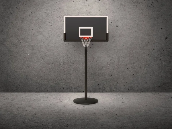 Баскетбольное Кольцо Фоне Цементной Стены Рендеринг — стоковое фото