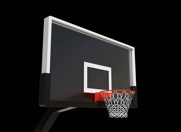 Baloncesto Sobre Fondo Negro Render — Foto de Stock