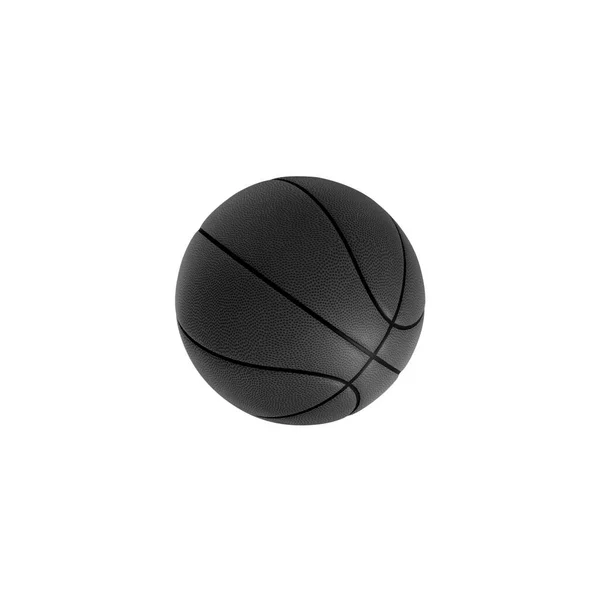 Schwarzer Basketballball Isoliert Auf Weißem Hintergrund Darstellung — Stockfoto