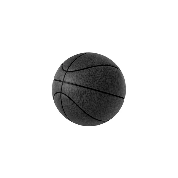 Black Basketball Ball Isolated White Background Rendering — Φωτογραφία Αρχείου