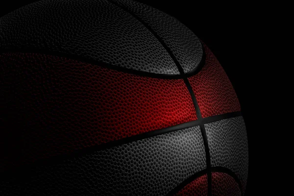 Black Red Basketball Black Background Render — Foto Stock