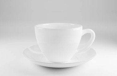 Hafif arka planda bir kahve fincanı. 3d hazırlayıcı