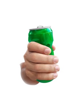 Sıkıştırılmış teneke kutular beyaz arkaplanda izole edildi