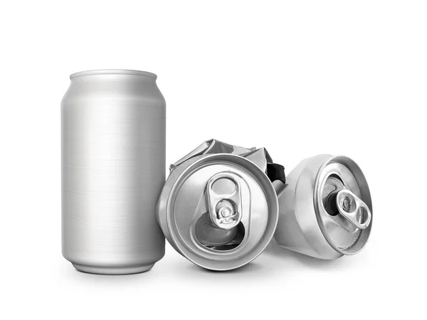 Crumpled Empty Blank Soda Beer Can Garbage Crushed Junk Can — 스톡 사진