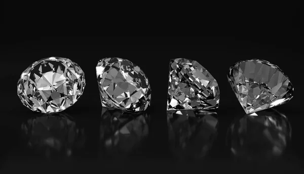 Dazzling diamond on black background2. 3D render
