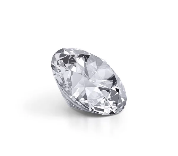Diamante Abbagliante Sfondo Bianco Rendering — Foto Stock