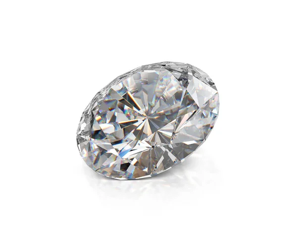Schillernder Diamant Auf Weißem Hintergrund Darstellung — Stockfoto