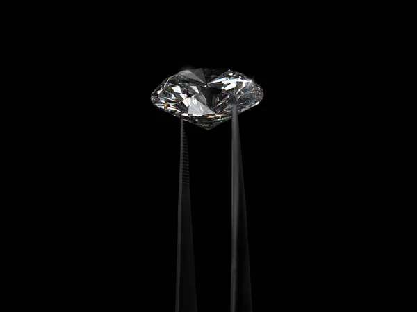 Diamond Tweezers Black Background Render — 图库照片