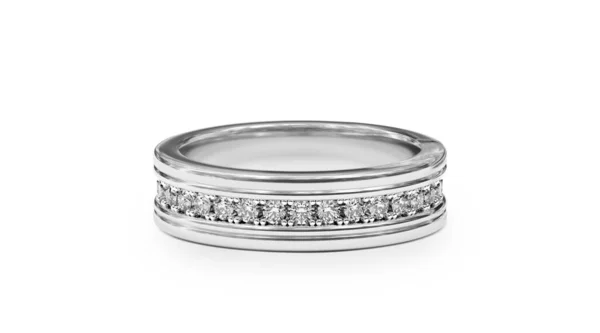 Diamond Ring Isolated White Background Render — Stockfoto
