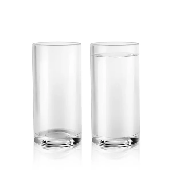 Empty Water Glass Glass Still Water Isolated White Background Render — Foto Stock