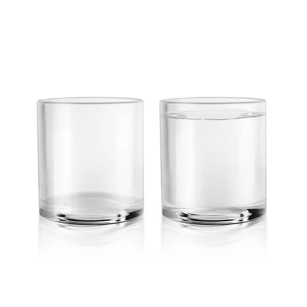 Empty Water Glass Glass Still Water Isolated White Background Render — ストック写真