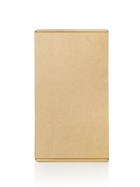 Boîte Carton Marron Sur Fond Blanc — Photo
