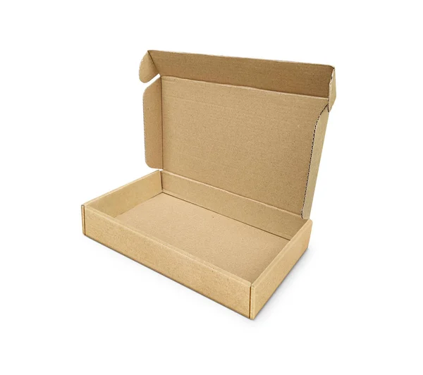 Brown Cardboard Box White Background — Stock Photo, Image