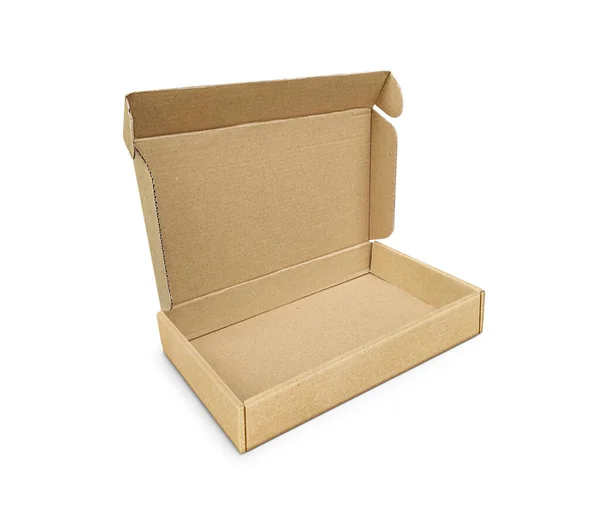 Brown Cardboard Box White Background — Stock Photo, Image