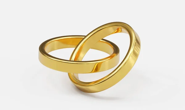 Gold Ring Isolated White Background Render — Fotografia de Stock