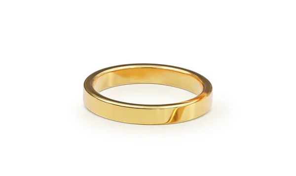 Gold Ring Isolated White Background Render — Zdjęcie stockowe