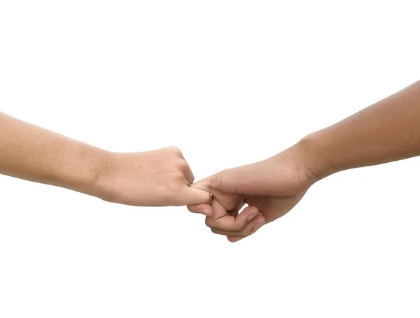 Image Couple Holding Hands White Background — Stockfoto