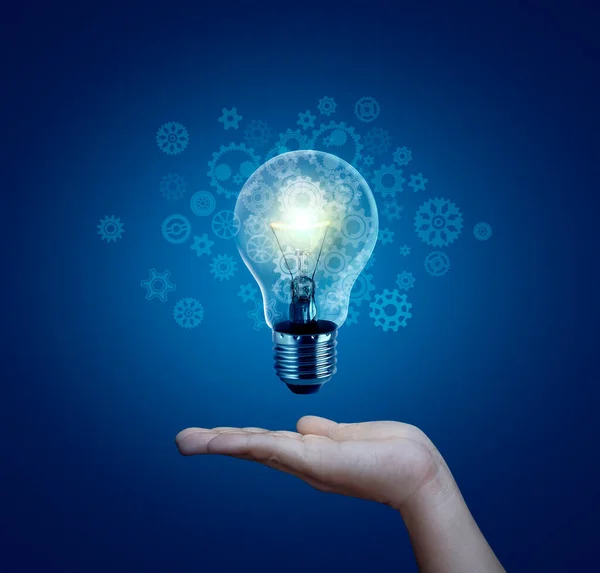 Light Bulb Hand New Ideas Innovative Technology Creativity Creative Idea — Photo
