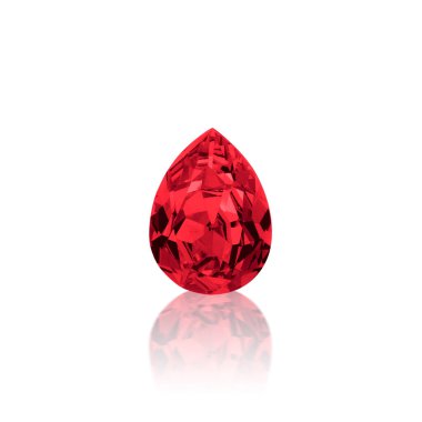 Red dazzling diamonds on a white background