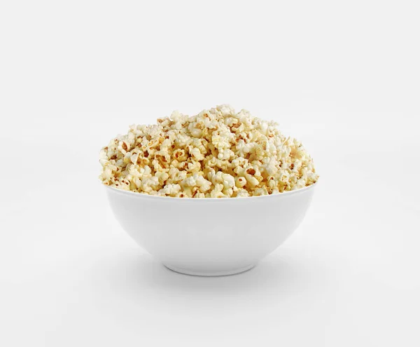 Popcorn Miska Białym Tle — Zdjęcie stockowe