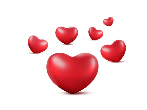 Red Heart White Background Render — Stock Photo, Image