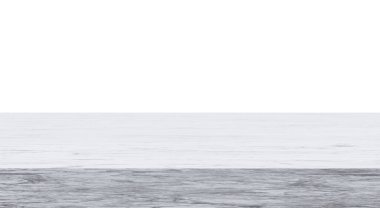 White wooden table top on white background. 3d render