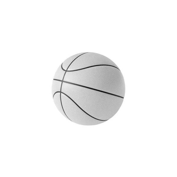 White Basketball Ball Isolated White Background Rendering — Stockfoto