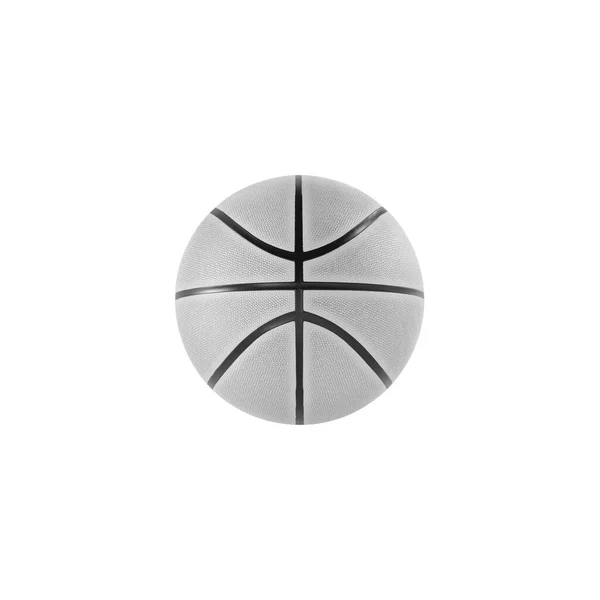 Λευκή Μπάλα Μπάσκετ Απομονωμένη Λευκό Φόντο Απόδοση — Φωτογραφία Αρχείου