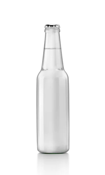 Чистий Макет Скляної Пляшки Ізольованому Білому Тлі Готовому Упаковки Вашого — стокове фото
