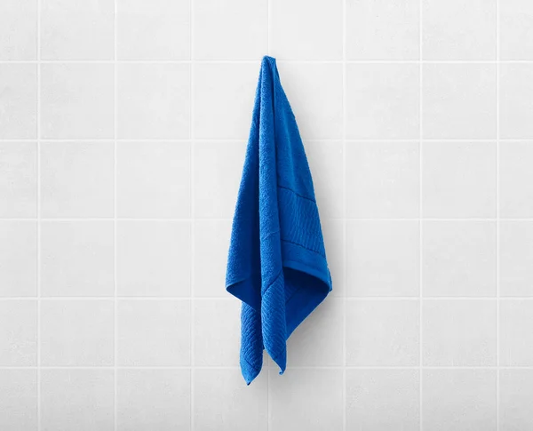 Blue Towels Hanger Toilet Bathroom — Stockfoto