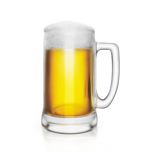 Glass Beer White Background Render — Stock fotografie